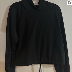 DSG size small women’s black hoodie sweatshirt cropped tie